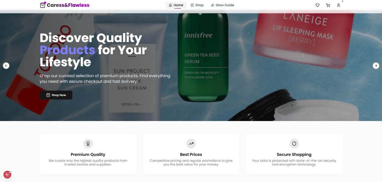 Screenshot of Next.js eCommerce Platform